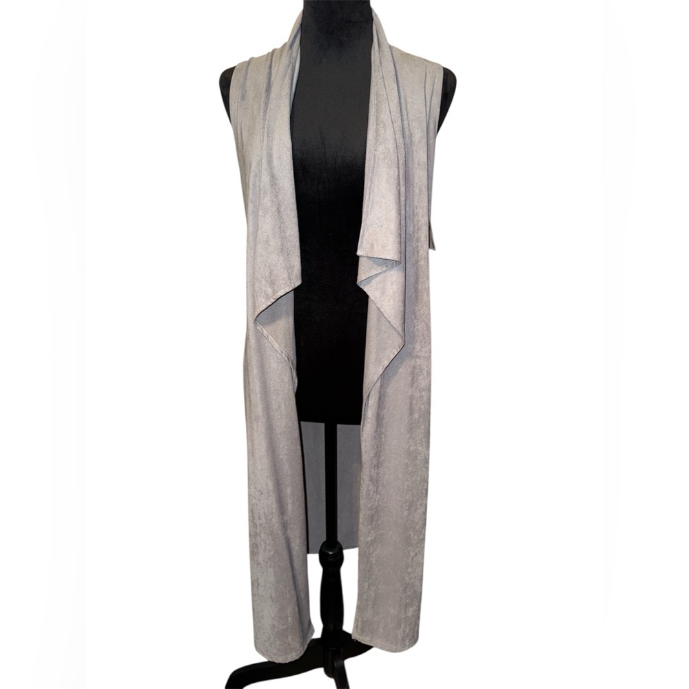 Whisper Faux Suede Waterfall Vest, Size Small, NWT - Picture 2 of 5